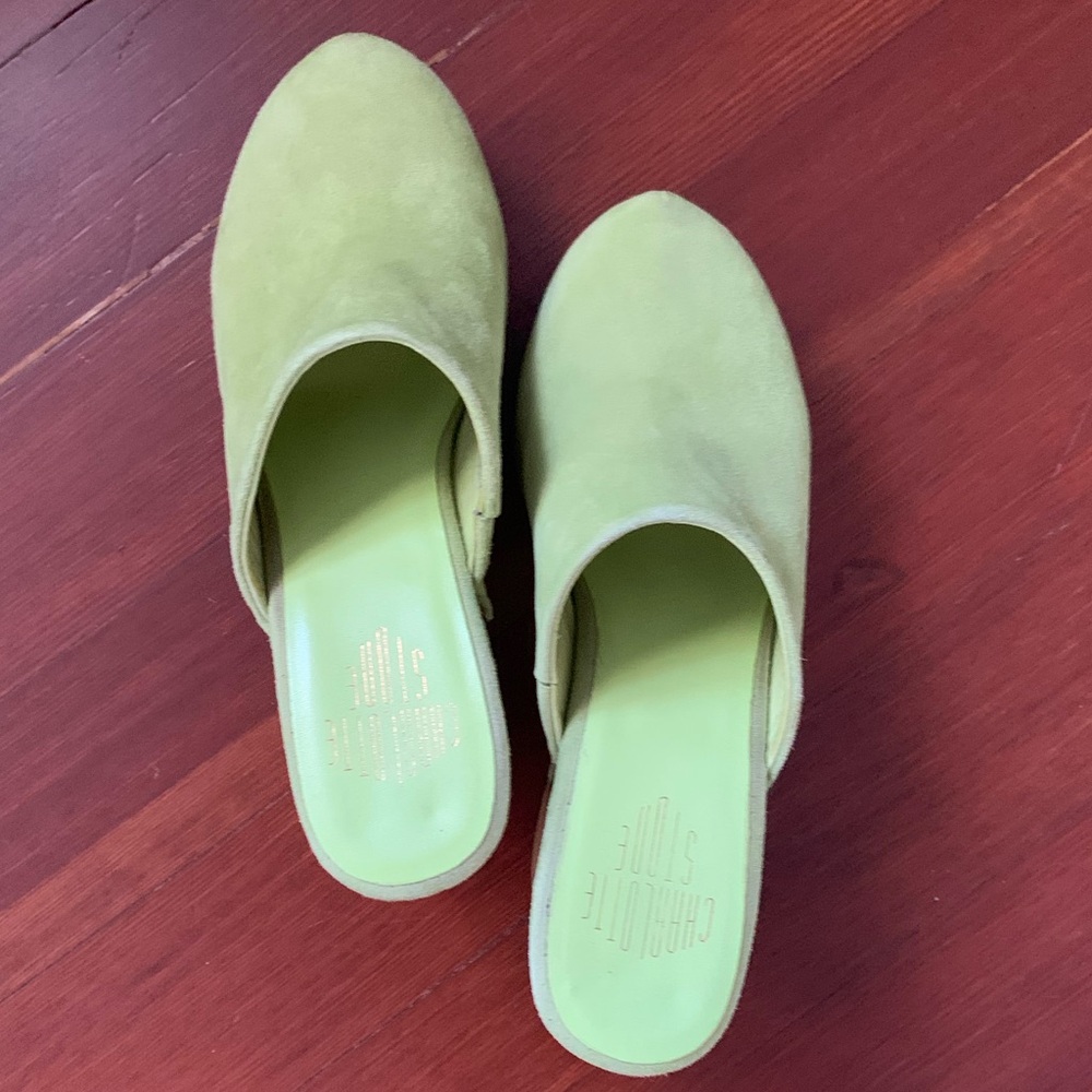 Charlotte Stone Lime Green Clogs Sz 8 💚